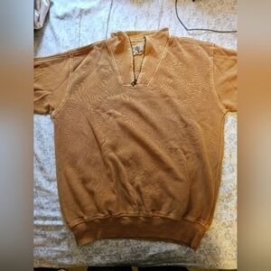 Vintage gold quarter zip‎ sweatshirt by The Territory Ahead Co. Men's sz.lg